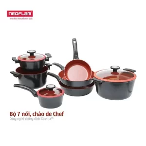 Hình 2-Bộ 7 nồi chảo DE CHEF của NEOFLAM Hàn Quốc