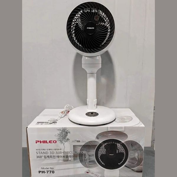 Quạt điều hòa không khí Phileo Hàn Quốc xoay 360 độ – Ba chế độ gió, tầm gió xa 8 mét