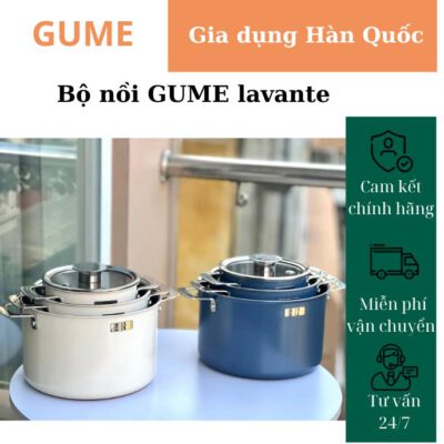 Bộ nồi cao cấp Gume Lavante GMP18 Hàn Quốc, 3 lớp đáy - Ảnh 2