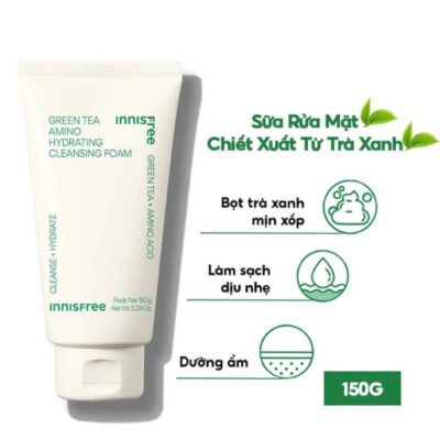 Kết cấu bọt mịn của Sữa Rửa Mặt Innisfree Trà Xanh
