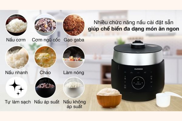 Nồi cơm điện Cuckoo đa chức năng nấu cháo, hấp, hầm