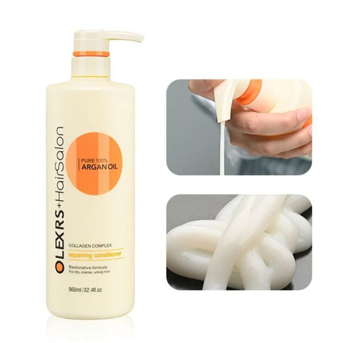 Thành phần dầu gội Olexrs chứa argan oil, collagen và protein