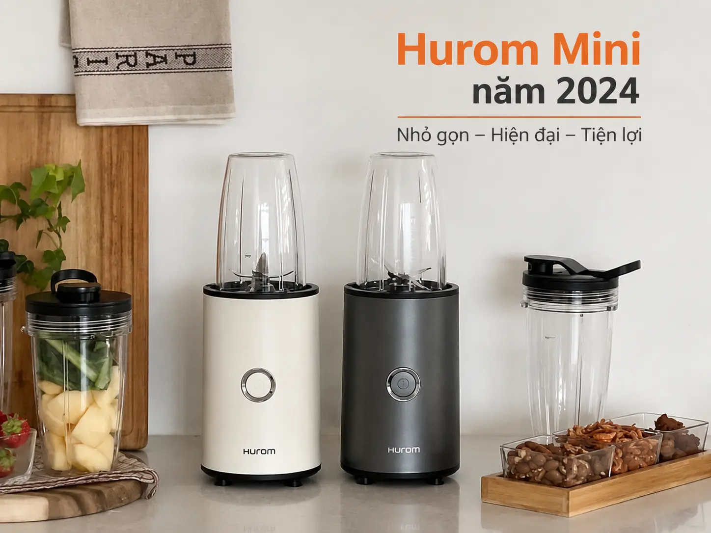 Máy xay sinh tố mini Hurom BL-D01 chính hãng Hàn Quốc công suất 900W với thiết kế nhỏ gọn, hiện đại, phù hợp cho gia đình và văn phòng.