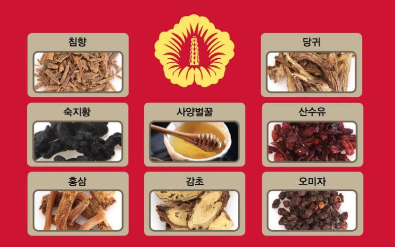  Thành phần An Cung Trầm Hương Mugunghwa VVIP gồm trầm hương, hồng sâm, nhung hươu