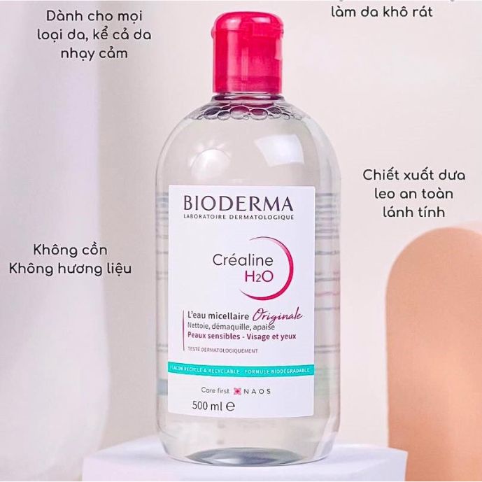Nước tẩy trang Bioderma hồng Créaline dành cho da nhạy cảm