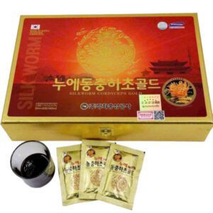 Nước đông trùng hạ thảo Hàn Quốc Kanghwa Gold King 60 gói hộp gỗ vàng chính hãng