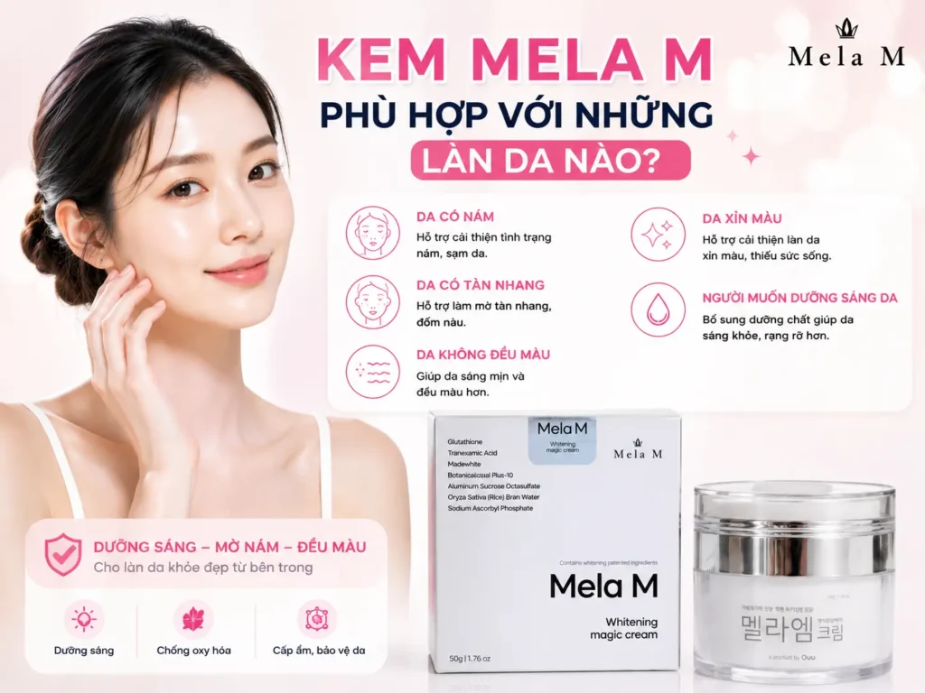 Kem Mela M dành cho da nào và những làn da phù hợp sử dụng sản phẩm