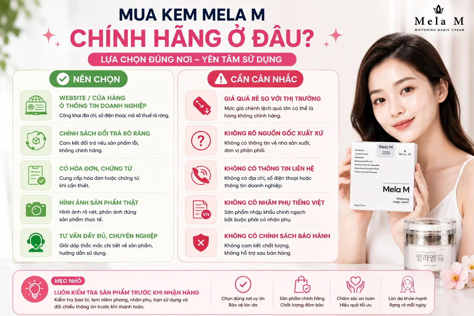 Mua Kem Mela M chính hãng tại đơn vị uy tín và những lưu ý khi lựa chọn